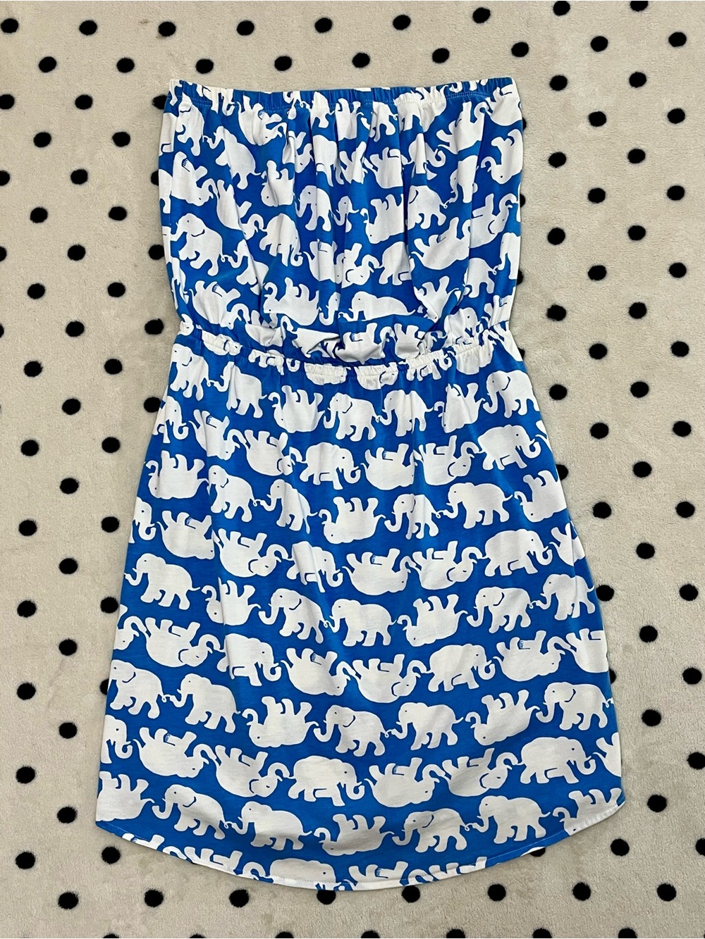 Lilly Pulitzer Windsor Strapless Tusk In Sun Blue Elephant Dress Size S - Picture 1 of 10
